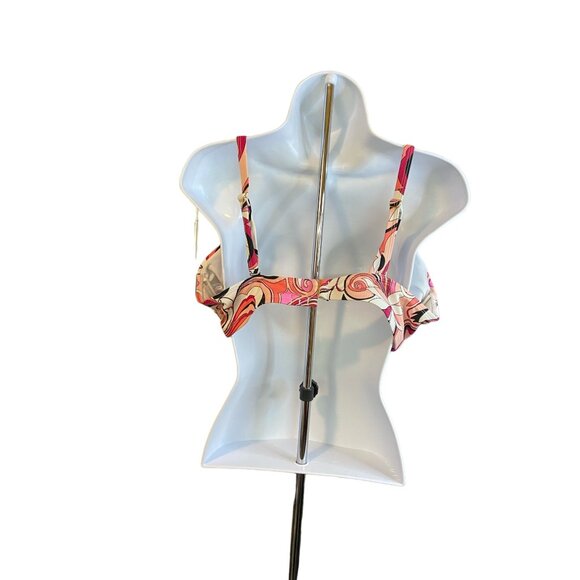 Womens Plus Size 35 C Bikini Swimsuit Top Retro Swirl Adjustable Straps Beach - Picture 4 of 8